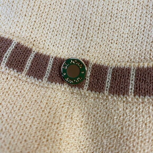 ST JOHN Gold Yellow Knit Button Up Cardigan Sweater - Picture 5 of 5